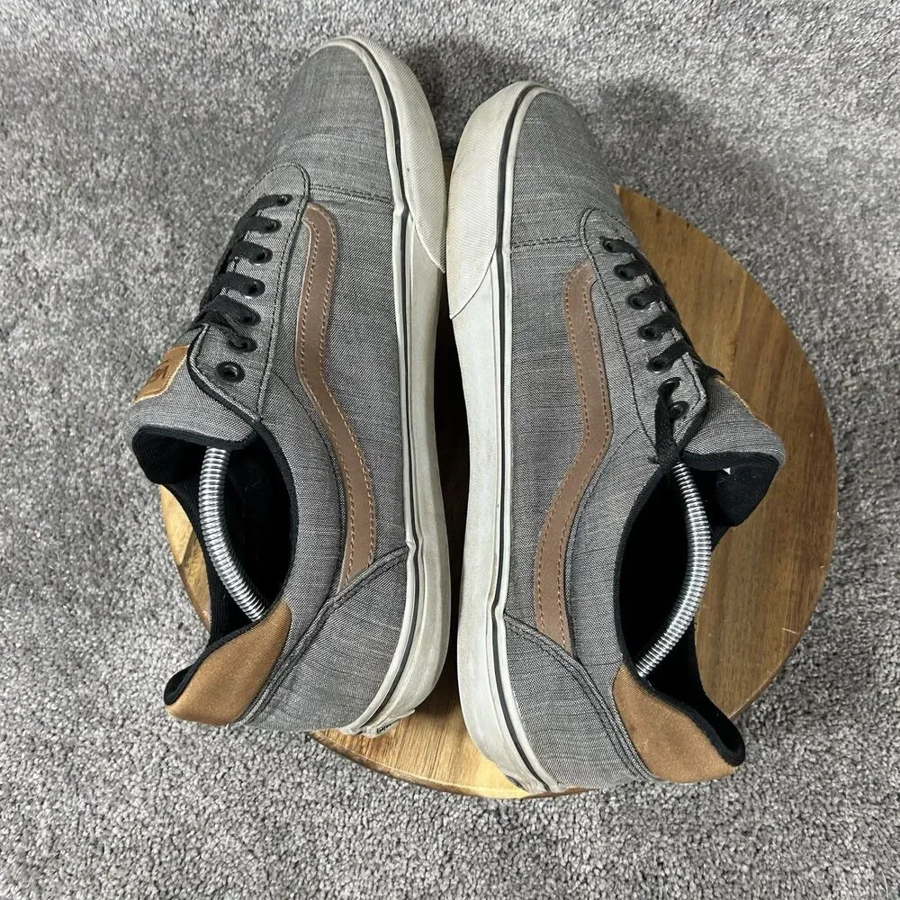 Vans Ward Deluxe Mens Size 13 Gray Brown Casual Athletic Skate Shoes Used